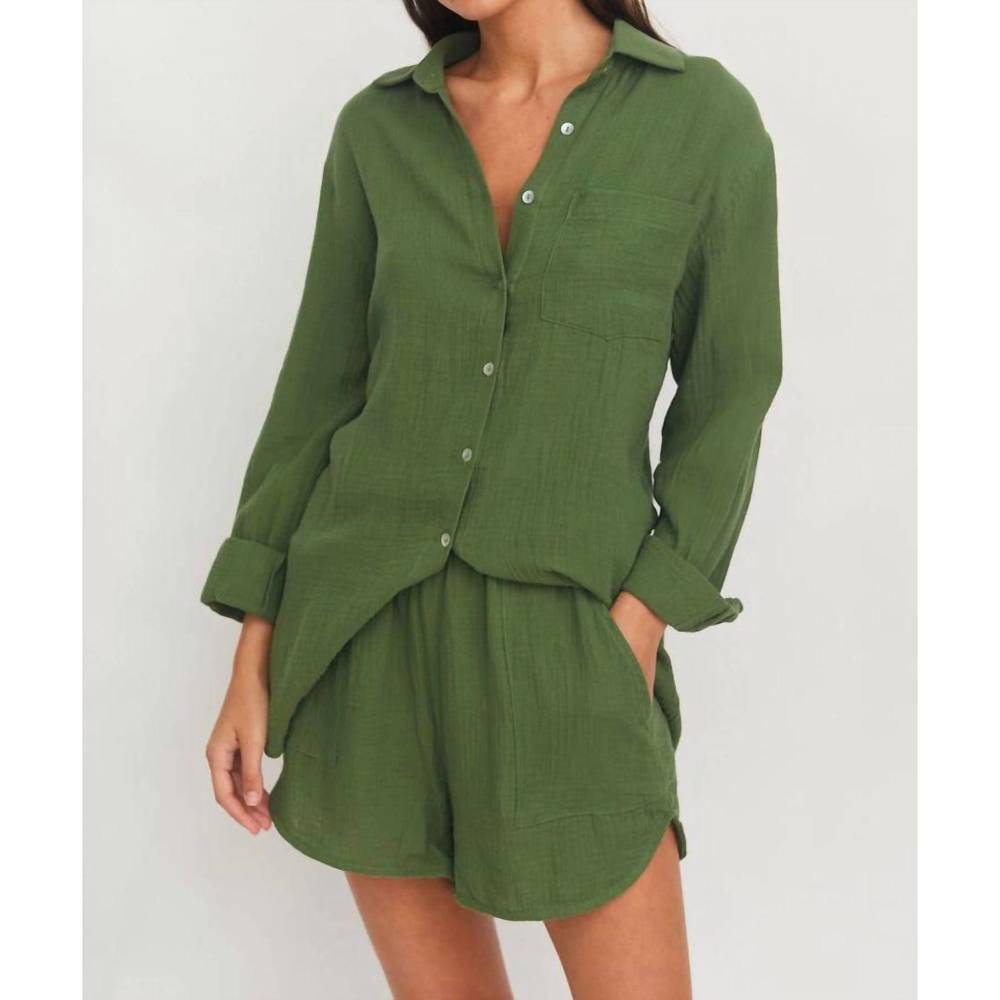 NEW CITRINE hampton shirt dress in inforest green